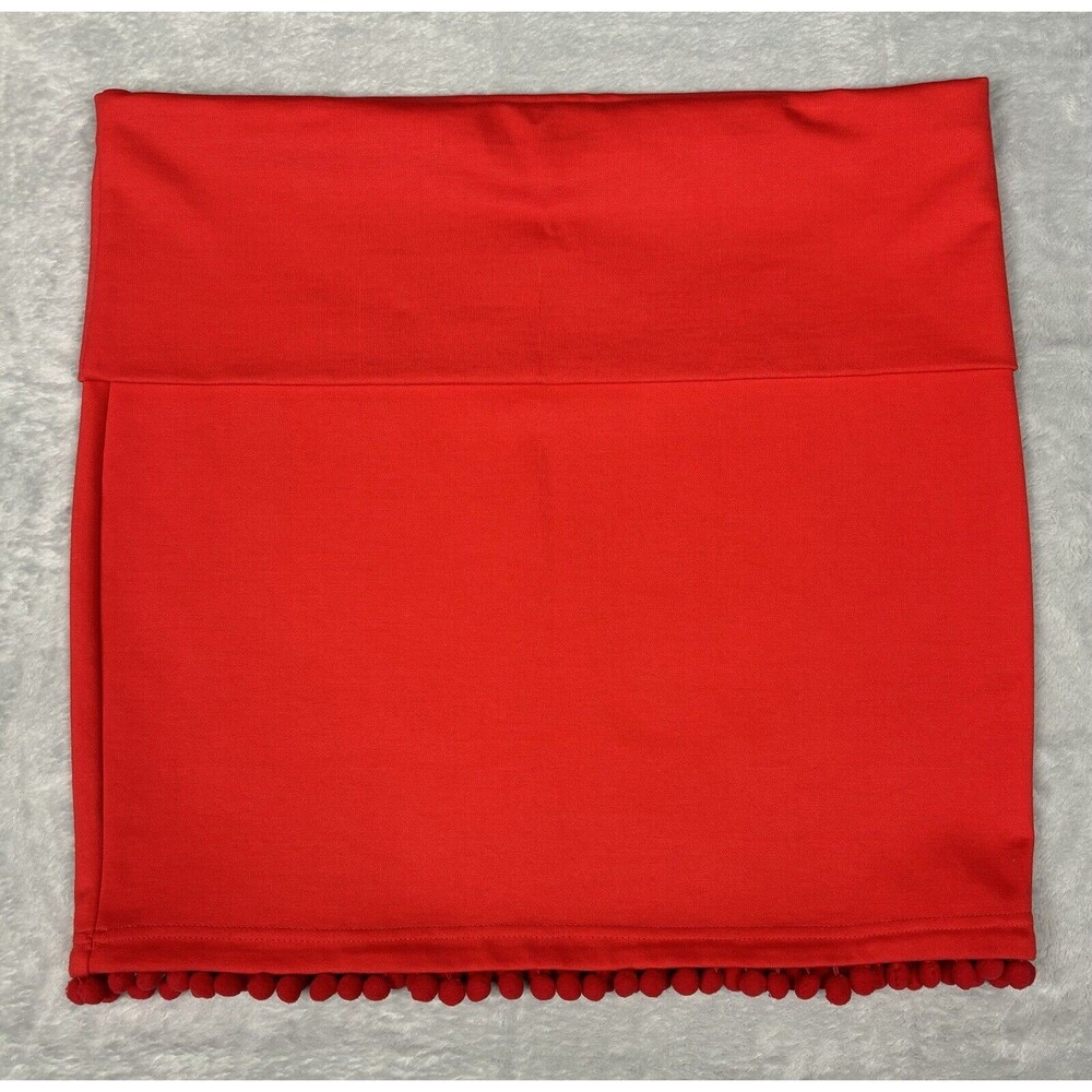 Buckley K Women’s Size 14 Red Mini Skirt With Pom Pom’s at the Hem